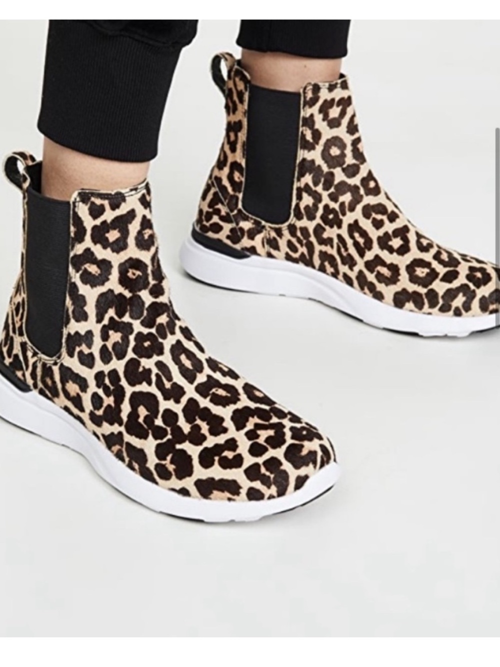 APL Athletic Propulsion Labs) Leopard Print Calf Hair Chelsea Sneakers 8.5